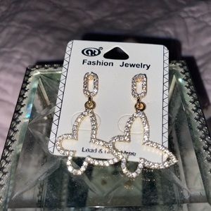 Bedazzled butterfly earrings